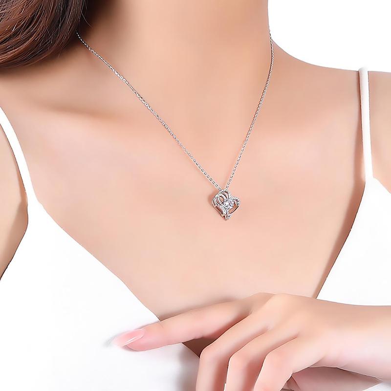 Gift Box with Necklace & Rose Flower, 1 Set Rhinestone Decor Heart Shaped Pendant Necklace Gift Box, Gift Sets, Birthday Anniversary Wedding Gift for Women, Gift for Girls, Valentine's Day Gift Idea 6