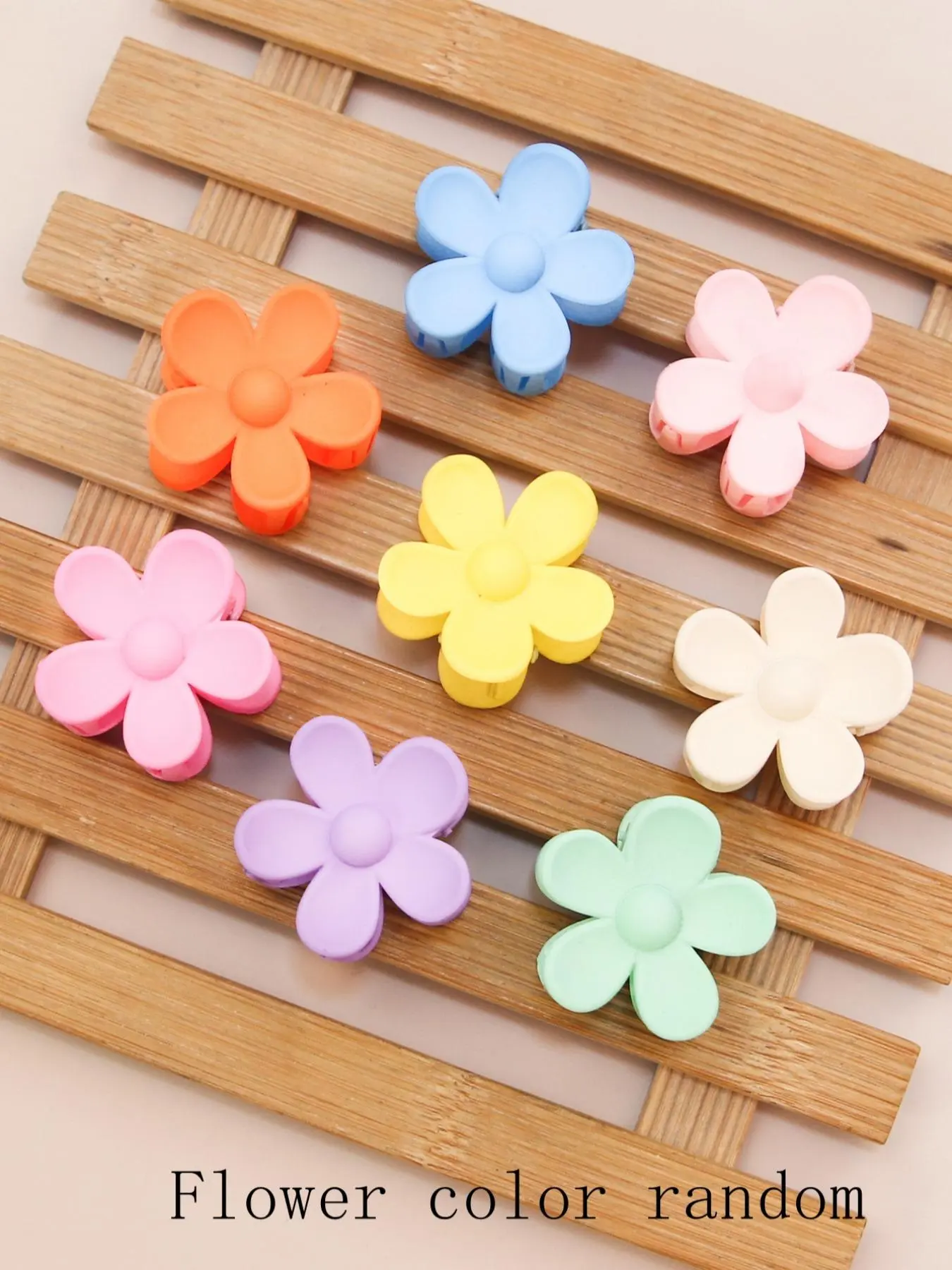 8pcs Colorful Cute Mini Flower Design Matte Hair Clips, Candy Color Small Floral Hair Clips, Casual and Versatile Hair Accessories for Women & Girls