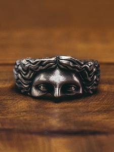 Anillo con diseño de máscara vintage, estilo punk para hombres y mujeres, joyería de moda para fiestas, decoración diaria de ropa, joyería comodín y exquisita para regalo de cumpleaños
