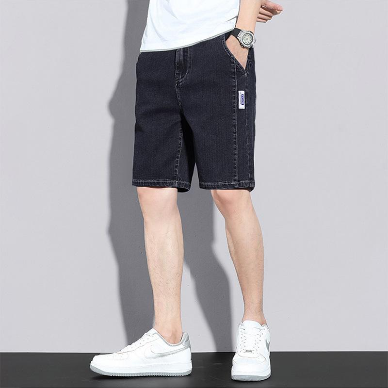 Quần Short Denim, Màu Xám Đen, Dành Cho Nam Giới, Phong Cách Mùa Hè Mới, Phong Cách Hồng Kông Ins, Hợp Xu hướng, Quần Ống Rộng, Mỏng Và Thẳng, Quần Thường Ngày 6