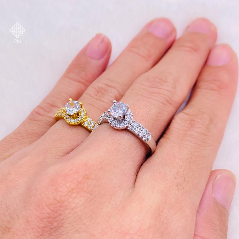 Nhẫn titan không phai không rỉ sét màu vàng hoặc trắng mã 04 Nhẫn titan nữ bền màu trangsucmoiluatuoi.RIN