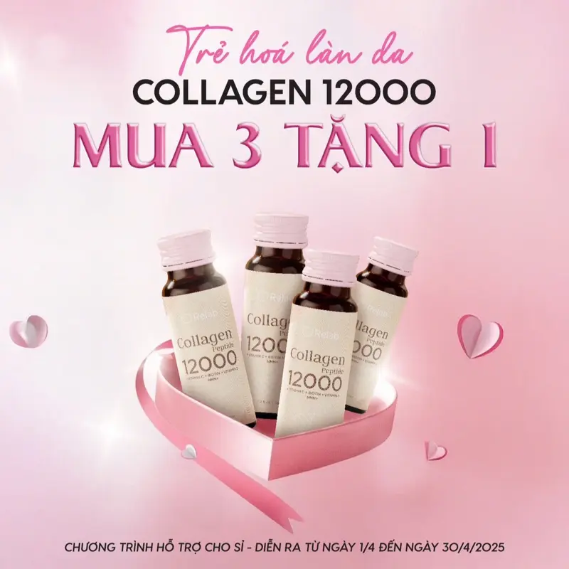 COLLAGEN RELAB 12000 - MUA 3 HỘP TẶNG 1 HỘP - HÀNG CHÍNH HÃNG