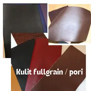 Kulit Sapi asli lembaran potongan ukuran sampel fullgrain bahan sepatu dompet hand made warna tebal 1,5 - 1,6mm