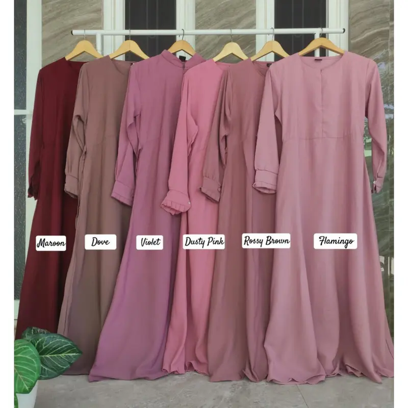 Gamis Basic Polos/ Dress Wolfis Basic Syar'i Mewah 2