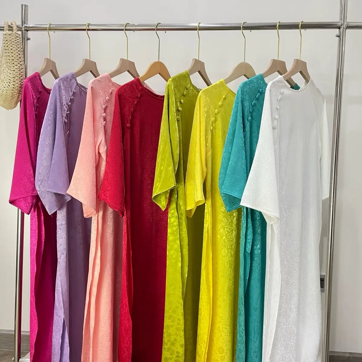 [Tiệm nhà Mây- M003] Set áo dài Nhã Trâm dáng suông xưa chất liệu lụa gấm, quần lụa Ngọc trai