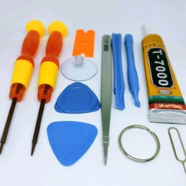 Obeng set Alat SERVIS 10 IN 1 REPARASI PENJEPIT LCD + LEM T7000 15ml PAKET KOMPLIT MURAH MERIAH 0