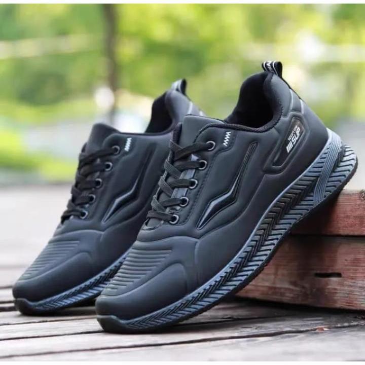 IMPO*R SEPATU RUNNING SNEAKERS CASUAL - SEPATU SEKOLAH PRIA MODEL TERBARU - SEPATU SEKOLAH WARNA HITAM - SEPATU LAKI LAKI DEWASA 0