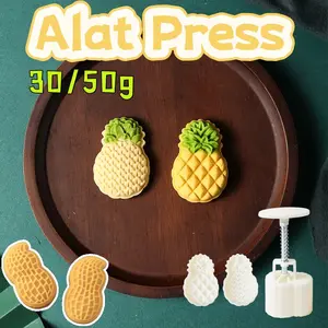 30/50g Mooncake Mould Pineapple Cake 3 in 1 Cetakan Kue Bulan Kue Nanas Cetakan Tart Nanas/ Nastar Mooncake Mould Pineapple Cake Mooncake Mould Pineapple Pastry Alat Kitchenware Putih