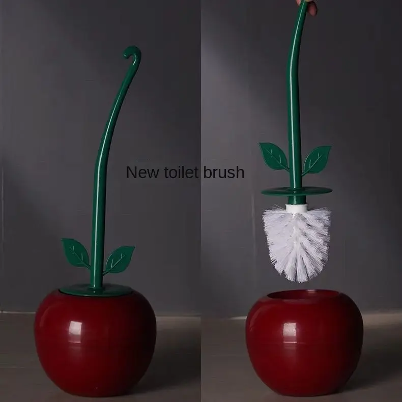 Toilet Brush No Dead Angle Creative Long Handle Toilet Cherry Red Household Toilet Toilet Brush New Floor European Style