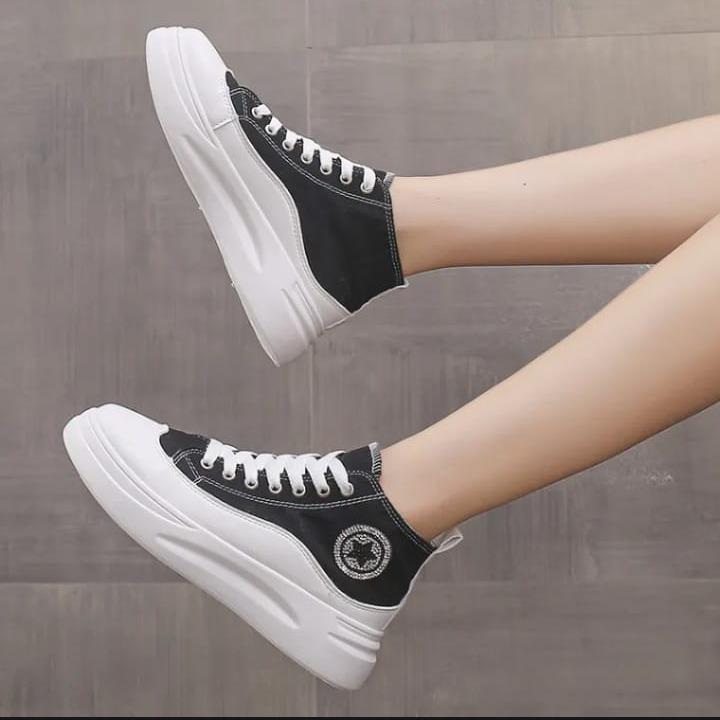 SEPATU MURAH!!! - Boots ALSTAR Sneakers Wanita Sepatu Convesse Semi Boot Bot Fashion Sneaker Tali Cantik Model Terbaru Paling Dicari Produk Lokal Kualitas Import GRATIS ONGKIR 1
