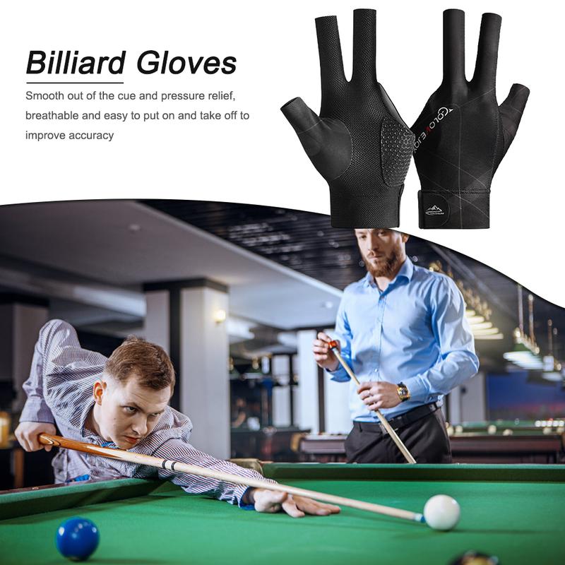 Product Introduction of Open Finger Billiard Gloves Breathable Polyester Snooker Sport Glove Adjustable Sticker Smooth Soft Lightweight Amateur Training 36