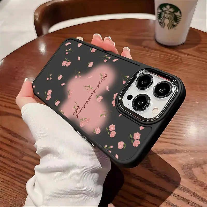 Ốp Mềm Silicon, Thiết Kế Thẩm Mỹ, Tương Thích Cho iPhone 7, 8 Plus, 12, 14, 15, 13, 11, Pro Max, Plus, XR, X, XS MAX, SE2020, Bảo Vệ Camera, Chống Sốc, Màu Hồng Và Đào Hoa Tươi Mới 3