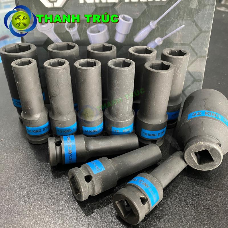 Tuýp đen dài Kingtony 4435xx loại 1/2 6 cạnh có size 8-32mm 1