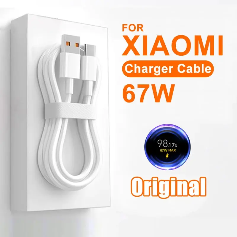 PD3.0 67W 3A USB Super Fast Charger Cable สำหรับ Xiaomi Mi 11 12 Redmi Note 9 10 11 POCO X5 Pro โทรศัพท์ Type C Data Charging Wire
