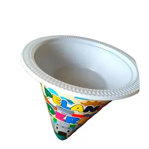 Mangkok plastik es pelangi / es serut Cream Kitchenware Wadah es serut