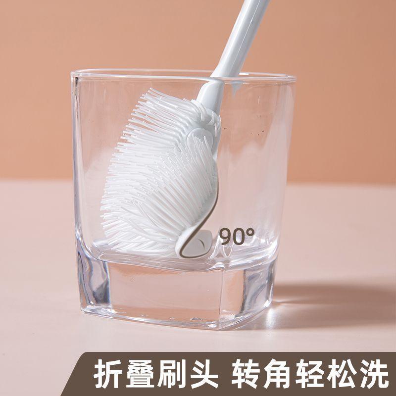 Long handled silicone bottle cleaning brush, five in one cup brush, foldable brush head with no dead corners, multifunctional cup cleaning brush 4