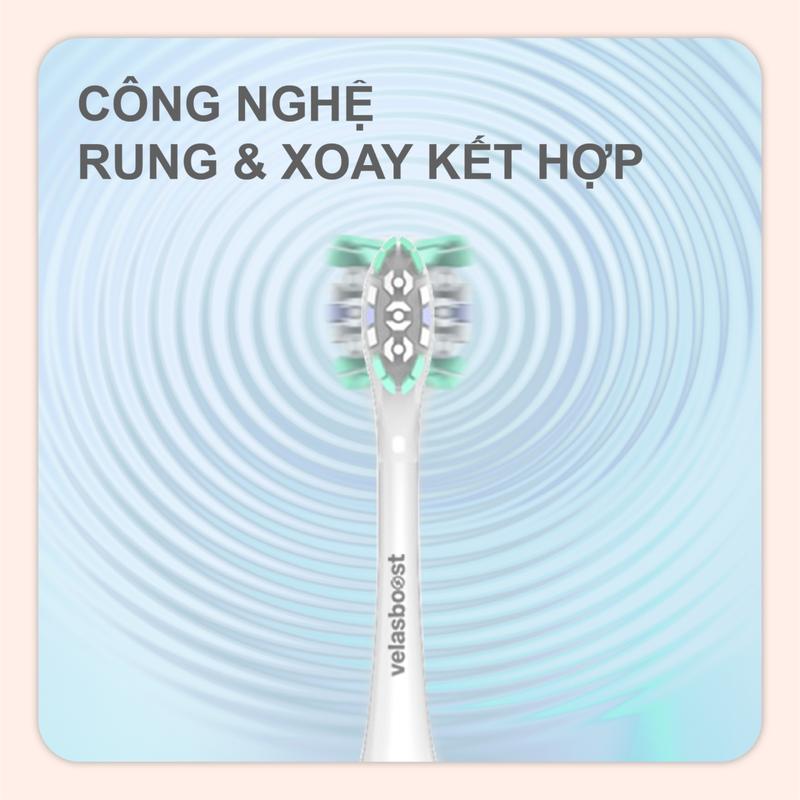 Product Introduction of Bàn chải điện velasboost NEO HYBRID 1, Kháng nước IPX7, Công nghệ rung và xoay kết hợp, Pin tới 30 ngày, Bảo hành lỗi 1 đổi 1 19