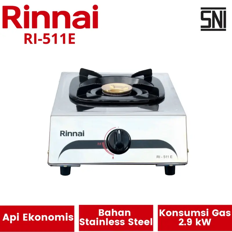 Kompor Gas 1 Tungku Rinnai RI-511E RI-511T RI-201S  RI-301S | Kompor LPG Rinai Riinai RI 511 201 301 1