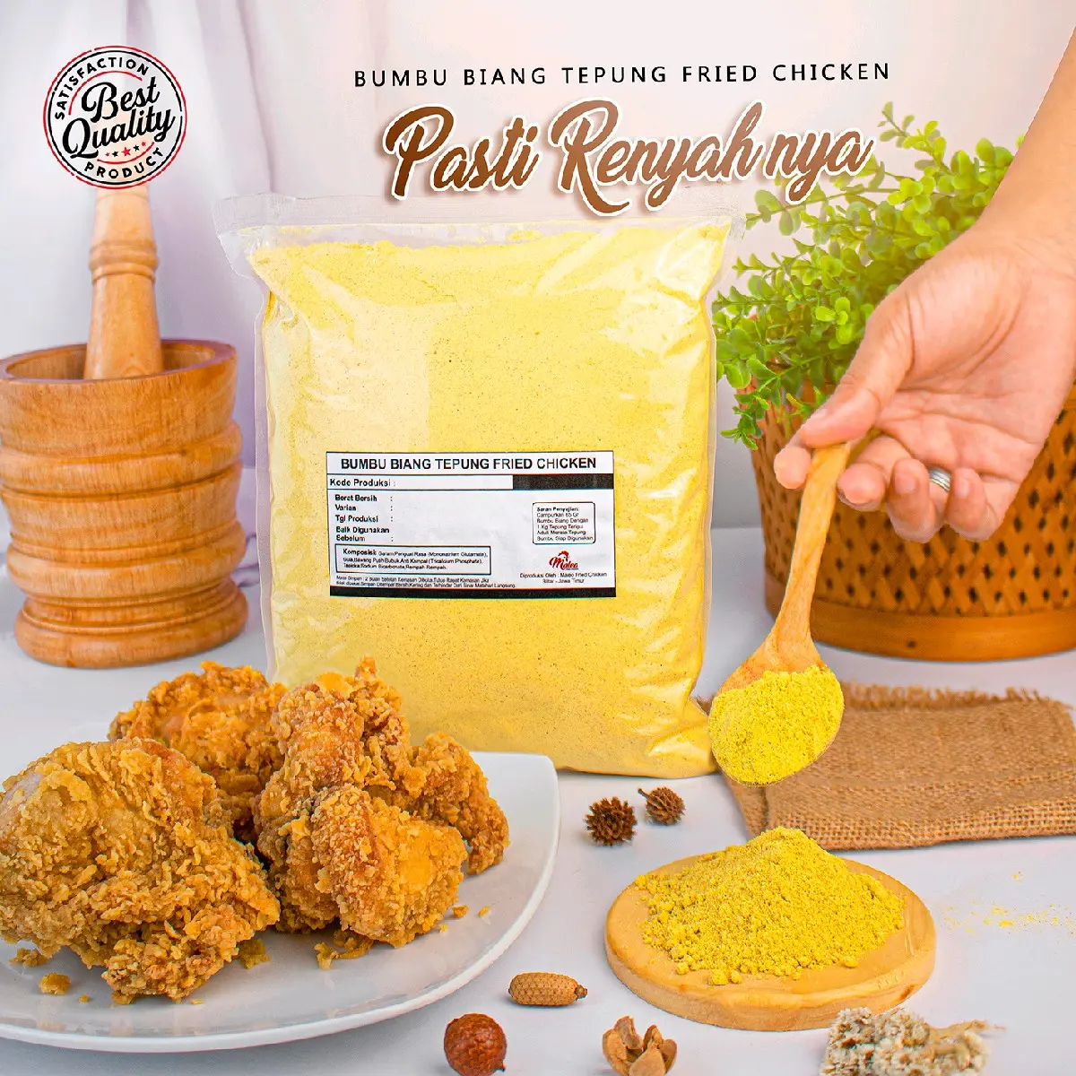 Bumbu Biang tepung inti 1 kg premix fried chicken bumbu tepung ayam geprek Spices Pedas Rempah Bubuk Powder Bahan