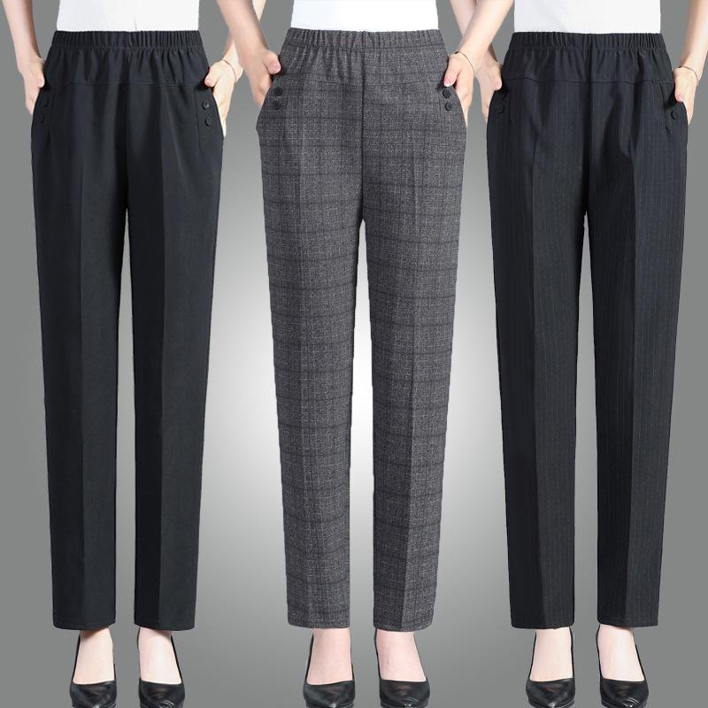 Quần Nữ Trung Niên cạp chun co giãn Dáng quần ống đứng đẹp hàng QC M220