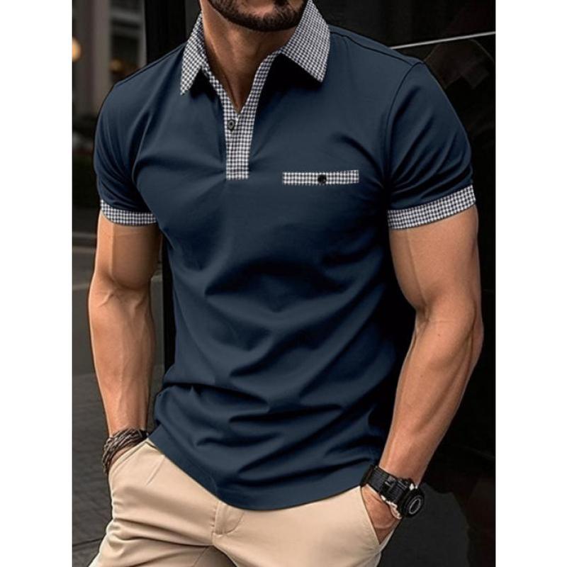 Áo Polo Nam, Bộ Sưu Tập Mùa Hè Mới 2024, Thiết Kế Kẻ Sọc Polo Khâu, Thích Hợp Cho Nam Giới, Áo Polo Thể Thao 3