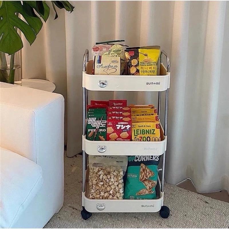  Kệ đựng đồ đa năng   loại1   kệ bếp 3 tầng có bánh xe kệ gấu mới kitchen đựng đồ sơ sinh gia dụng Kitchen Inox 