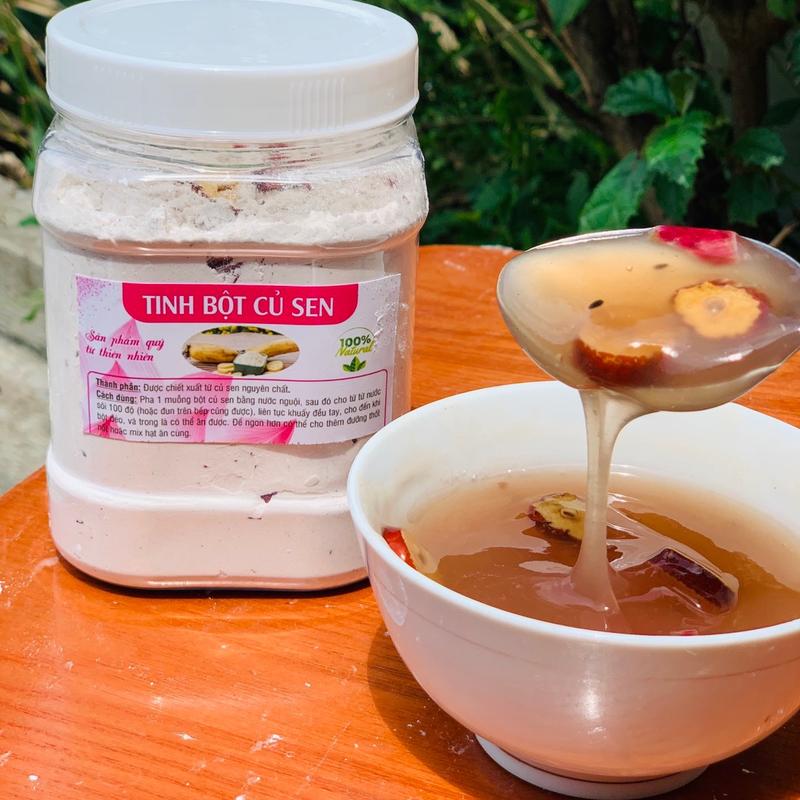 TINH BỘT CỦ SEN MIX táo đỏ mè đen hoa hồng sấy lạnh 500gr hũ Ba mẹ con nhà Ngọc vị ngọt thanh Đồ Uống Chua