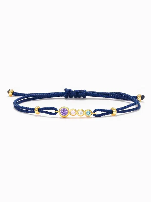 S925 Sterling Silver Colorful Zircon Decorated Braided Bracelet, Fashionable Jewelry for Women & Girls, Trendy All-match & Exquisite Jewelry for Birthday Gift 3