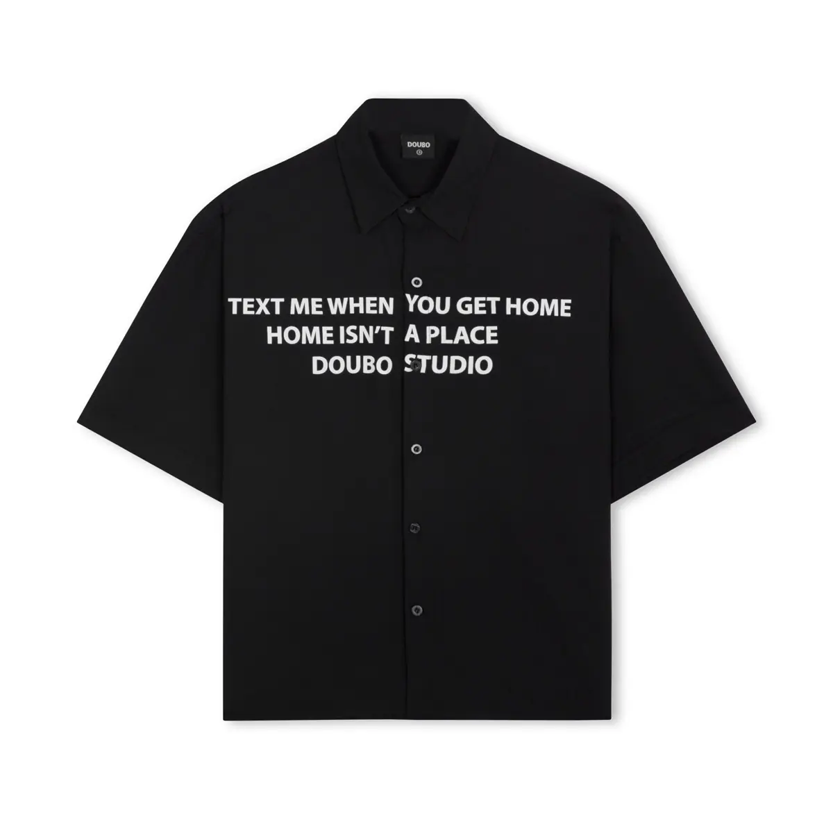 Áo Sơ mi BOXY Text me when get home Doubo studio, chất vải ford hàn cao cấp.