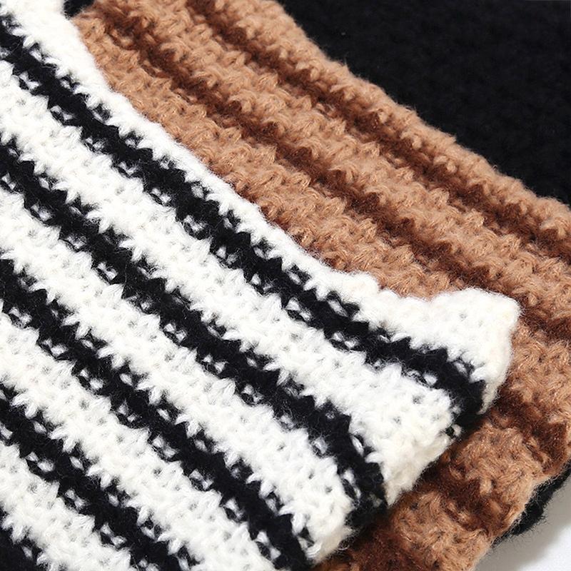 Product Introduction of New Japanese Streetwear Harajuku Beanie Little Devil Striped Knitted Hat Women Girls Autumn Winter Cute Cat Ears Cap 18