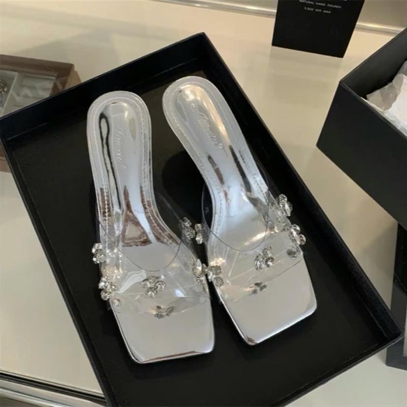 Guốc Meka đính hột xoàn dép cao gót trẻ trung sang chảnh - Freeship toàn quốc DéP Nữ Shoes GiàY Nhung Có Quai