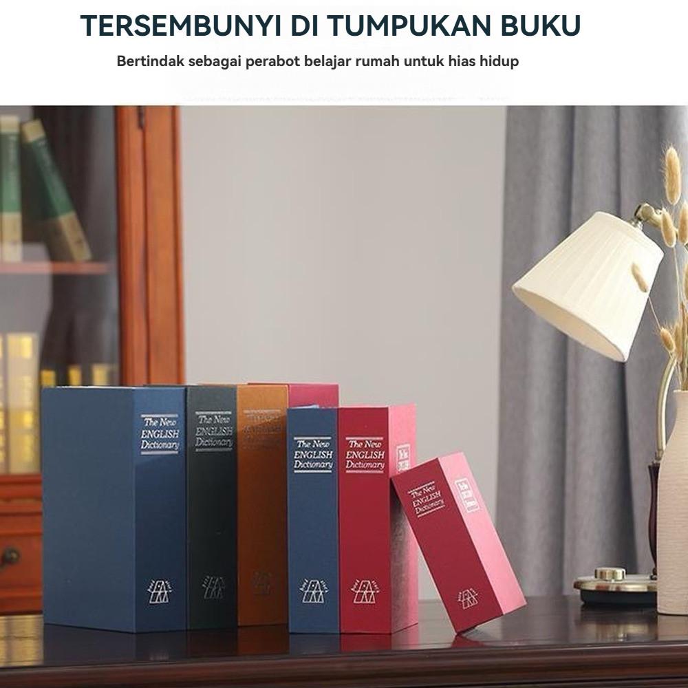 Kotak Penyimpanan Rahasia Mini - Brankas Buku dengan Password, Gembok, dan Kombinasi untuk Perhiasan & Dokumen Penting