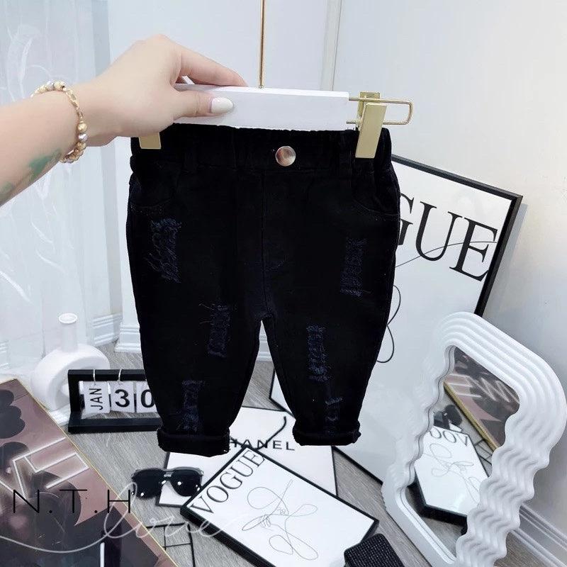 Product Introduction of Quần Dài Kaki Xước Rách Lưng Thun Cho Bé Trai Bé Gái 2