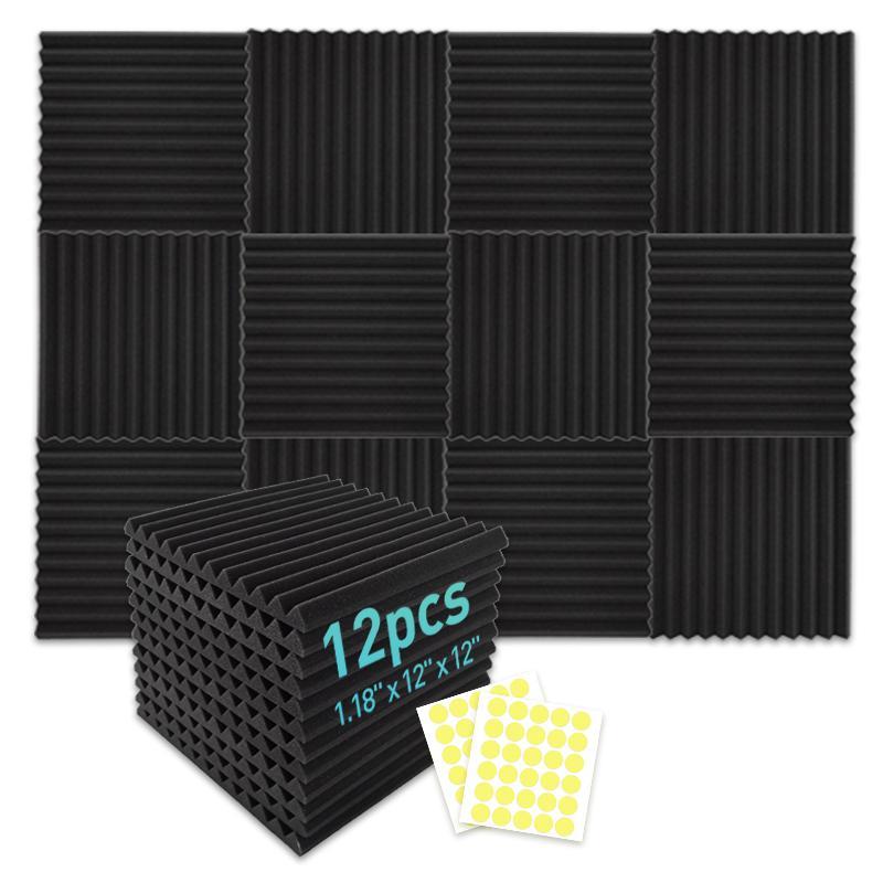 Soundproof Foam Board, Sound Absorbing Foam Board & 60pcs Double Sided Tape, Music Studio Recording Room Soundproofing Foam Filler 0