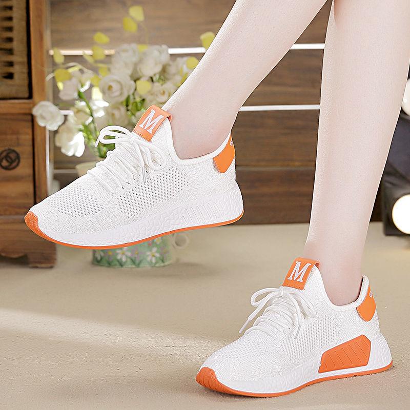 Product Introduction of Giày Thể Thao Flyknit, Dành Cho Nữ, Phong Cách Hàn Quốc, Dễ Phối Đồ, Giày Mùa Hè, Màu Trắng, Giày Thường Ngày Đế Bằng, Thích Hợp Cho Mùa Lò Xo Và Mùa Thu, Hàng Mới Về, Giày Lưới, Thích Hợp Cho Học Sinh 1