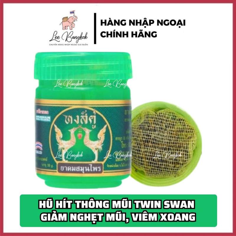 CHUẨN THÁI Lọ - Hũ Hít Thông Mũi Con Công Twin Swan Herbal Ihaler Giảm Xoang Nghẹt Mũi Thái Lan Brand Traditional