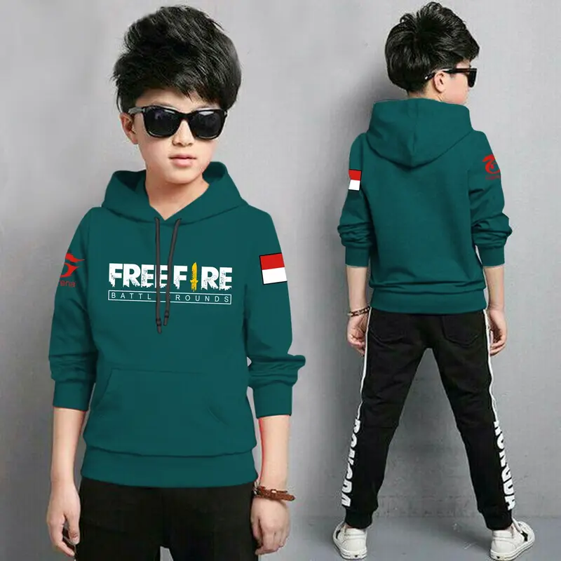 Jaket FF BENDERA Anak Laki Laki/Jaket Anak Terbaru/Hoodie Anak / Anak Gaming Bahan Fleece Tebal 4-11 TAHUN 8