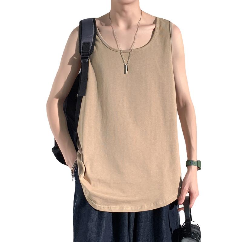 Áo Vest, Đồ Lót Cổ Thấp Cho Nam, Áo Thun Không Tay Mùa Hè, Thời Trang, Phong Cách Hồng Kông, Dáng Rộng Vừa Vặn, Áo Ghi Lê, Hàng Mới Về, 2024 4