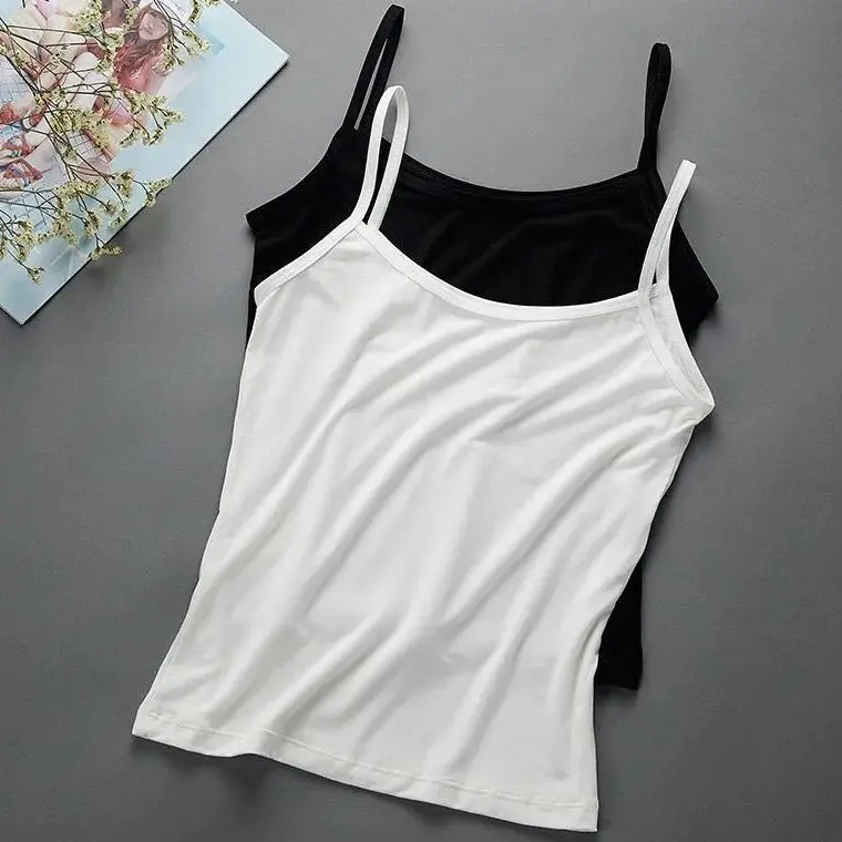 Áo Vest Nữ, Ngoại Cỡ, Phong Cách Hàn Quốc, Mỏng Vừa Vặn, Dây Đeo Nhỏ Thích Hợp Cho Mùa Hè, Có Thể Mặc Ngoài Trời, Áo Sơ Mi Lớp Nền Áo Hợp Xu hướng