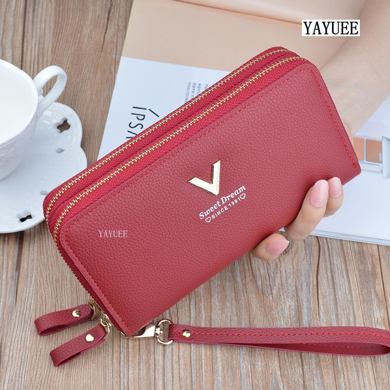 Ví Dài Có Khóa Kéo Đôi, BLYJ029 #, Thời Trang, Sức Chứa Lớn, Hai Lớp, Túi Cầm Tay Nữ, 2302 Da Clutch 5