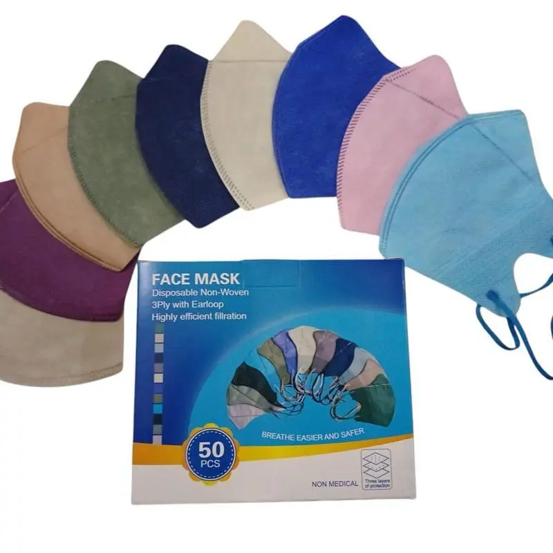 MASKER DUCKBILL FACEMASK MIX WARNA 50pc box Dewasa - COD - PROMO