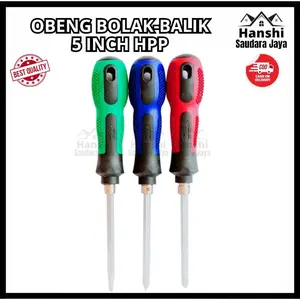 Obeng Bolak Balik 5 Inch Hpp / Obeng Bolak Balik Plus Min Gagang Karet