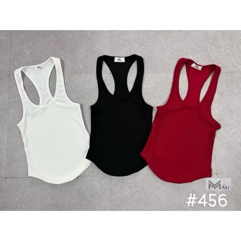 Áo ba lỗ ôm cổ tim vạt tròn lưng khoét sâu form tôn dáng đẹp chất liệu thun cotton co giãn thoải mái cho nữ - Women 2