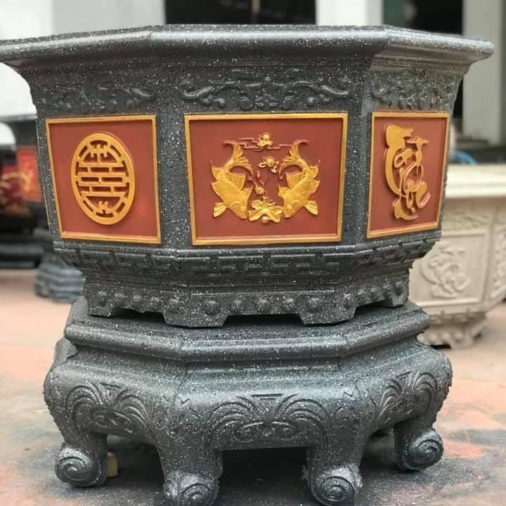 Bộ Khuôn Đúc Chậu Cảnh Bát Giác 75cm Nhựa ABS Có Đủ Lòng Trong