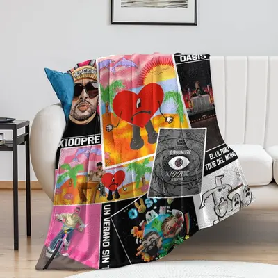 Bad Bunny outlet Throw Blanket, Un Verano Sin Ti Blanket, Bad Bunny Concert Blanket, Bad Bunny Merch, Comfy Blanket For Women,