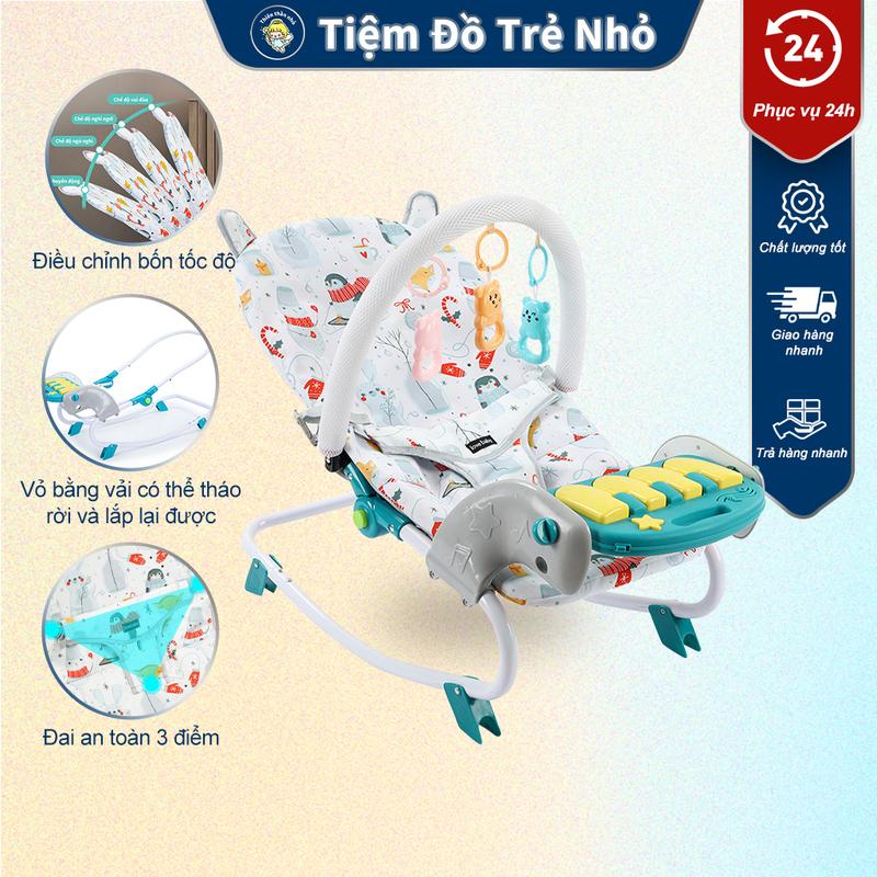 Ghế Bập Bênh Ghế Nằm Cho Bé Ghế Bập Bênh Đung Đưa Trẻ Em Có Thanh Đồ Chơi Và Đàn Phát Nhạc