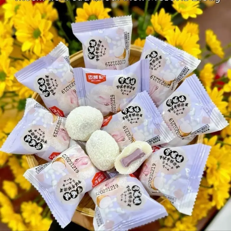[1kg]6-9Vị Bánh mochi kem lạnh mix : đậu nành, đào , xoài, cam,dau, chanh leo,việt quất,sầu riêng, bơ sữa,khoai môn siêu ngon date mới Thức Ăn Food Food 2