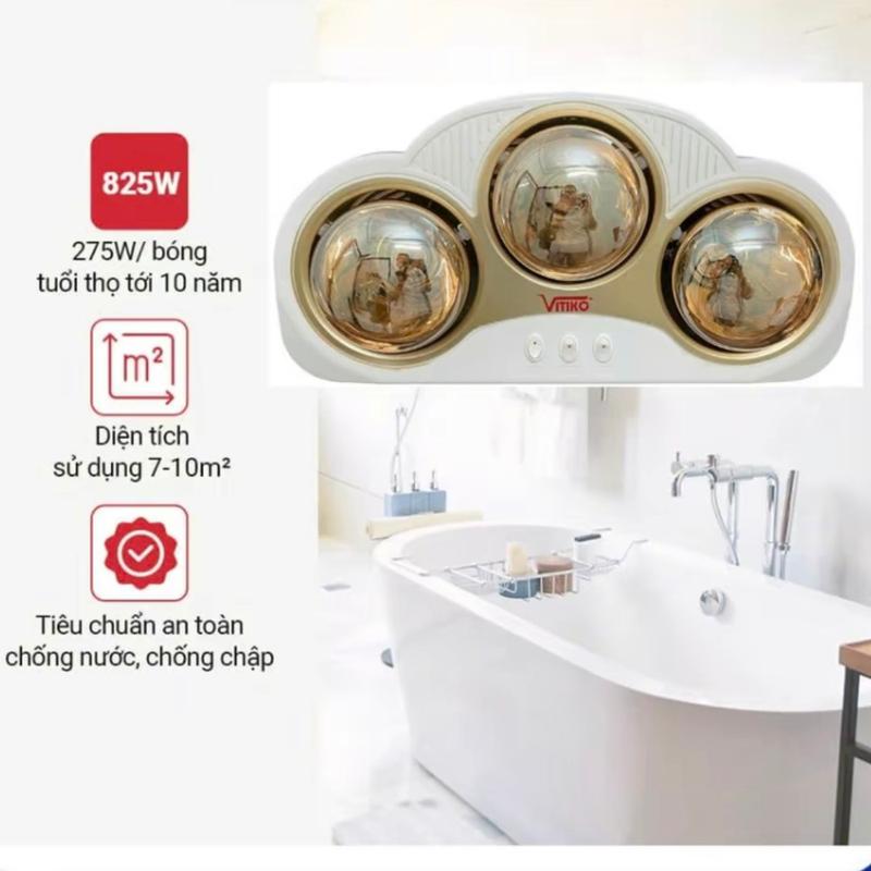 Đèn Sưởi Nhà Tắm 3 Bóng Cao Cấp - Đui Sứ An Toàn Chống Cháy Nổ, Tiết Kiệm Điện Máy Sưởi Sưởi Ấm