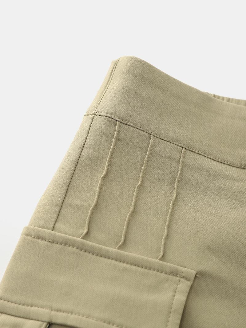 Product Introduction of YOZY Women's Plain Button Fly Pocket Cargo Shorts, Casual Solid Color Shorts for Summer, Women's Bottoms for Daily Wear 12
