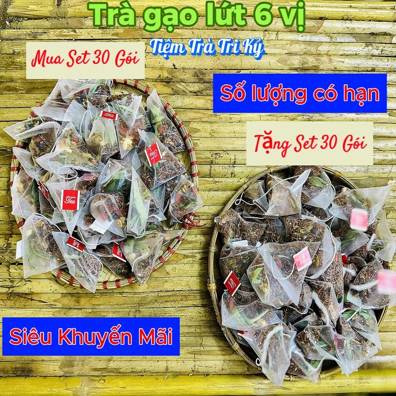 [Mua 1 tặng 1] Trà Gạo Lứt 6 Vị - Mua 1 set 30 gói tặng 1 set 30 gói - thành phần: Gạo lứt,đậu đen, đậu đỏ, kỷ tử, hoa nhài, cỏ ngọt-Tiệm Trà Tri Kỷ-Nước Trà Chè Tea Chua